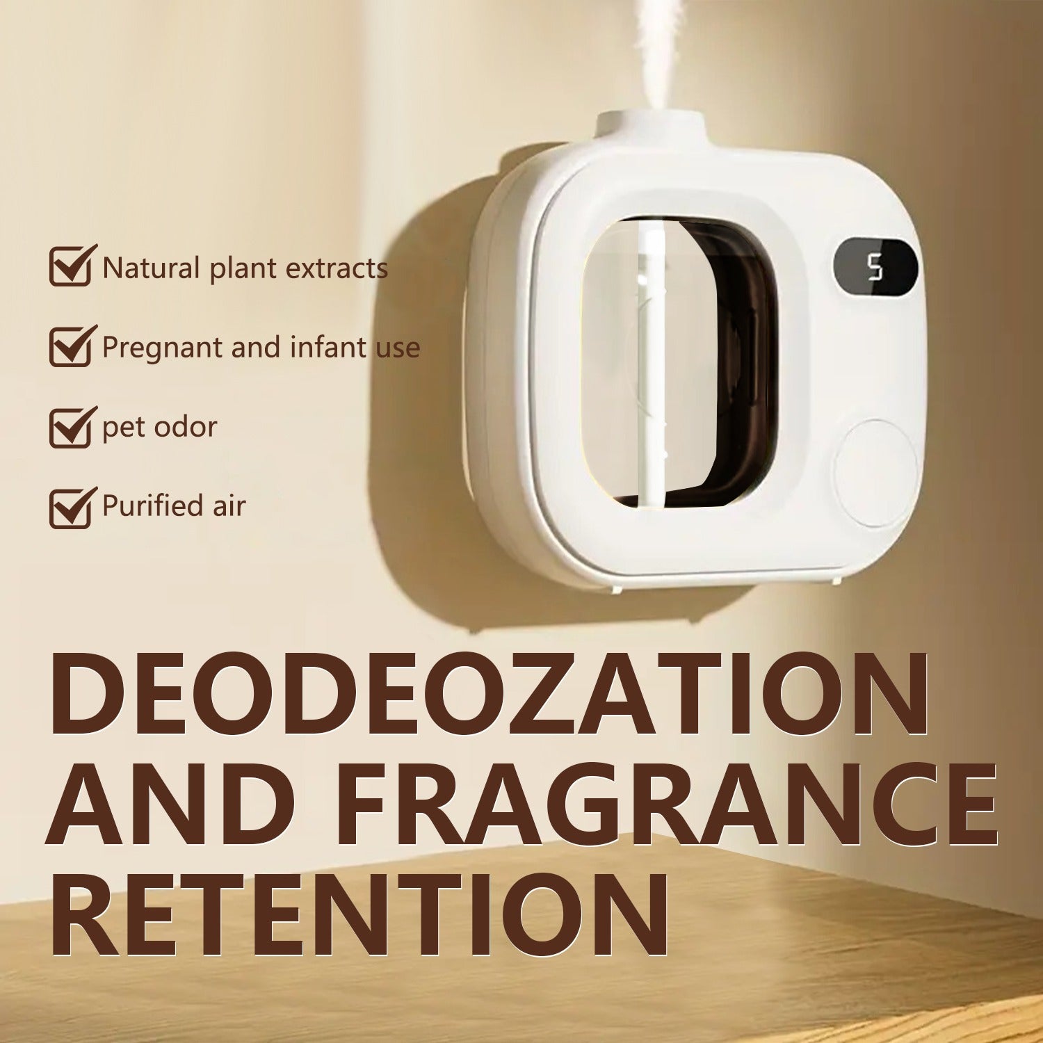 Automatic Mini Aromatherapy Diffuser, Mini Humidifier, Long-Lasting Deodorizer for Toilet and Bedroom, Night Light Function, Small Wireless and Portable Humidifier, Air Freshener Diffuser, Easy to Clean, Suitable for Plants,